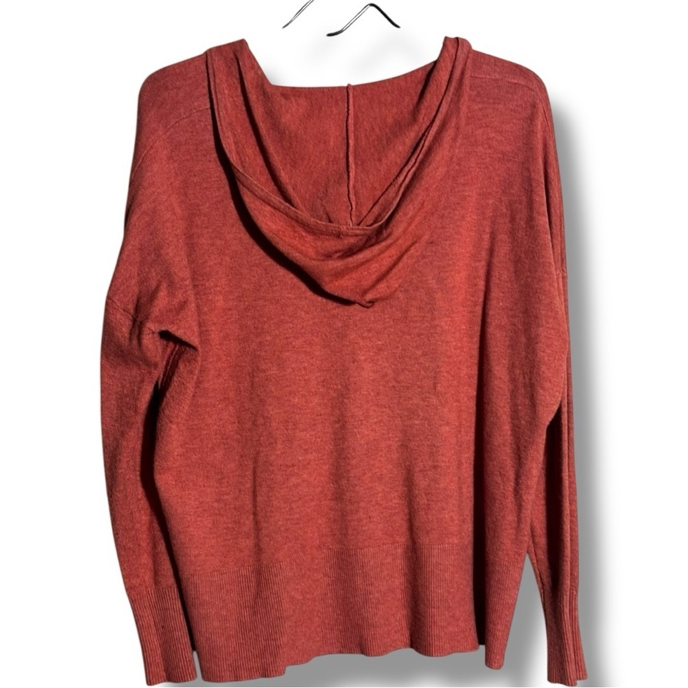 Dreamers Cozy Super Soft Long Sleeve V Neck Rust Hoodie - Picture 15 of 15